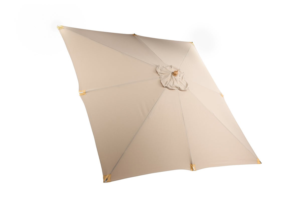 Parasol Albora – 300 x 300 cm de couleur Marron avec structure en hêtre