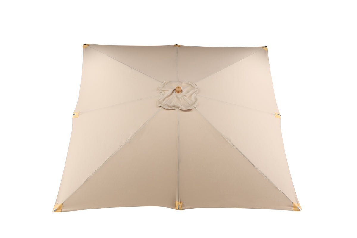 Parasol Albora – 300 x 300 cm de couleur Marron avec structure en hêtre