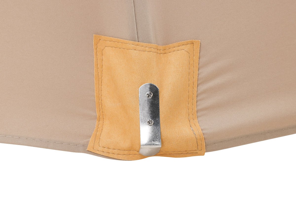 Parasol Albora – 300 x 300 cm de couleur Marron avec structure en hêtre