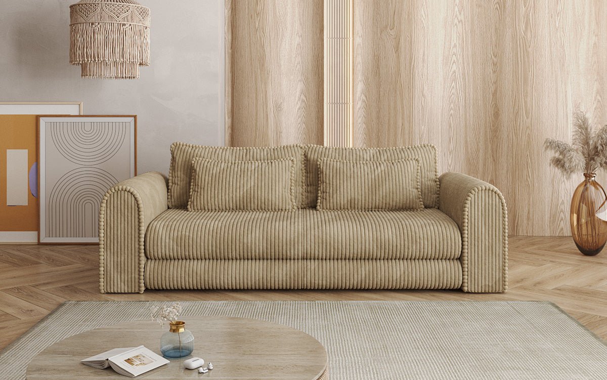 Designbank Lil Buddy 3-zits met slaapfunctie en opbergruimte in breedcorduroy