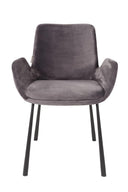 Sessel Brit 2er-Set – aus Samt in Grau