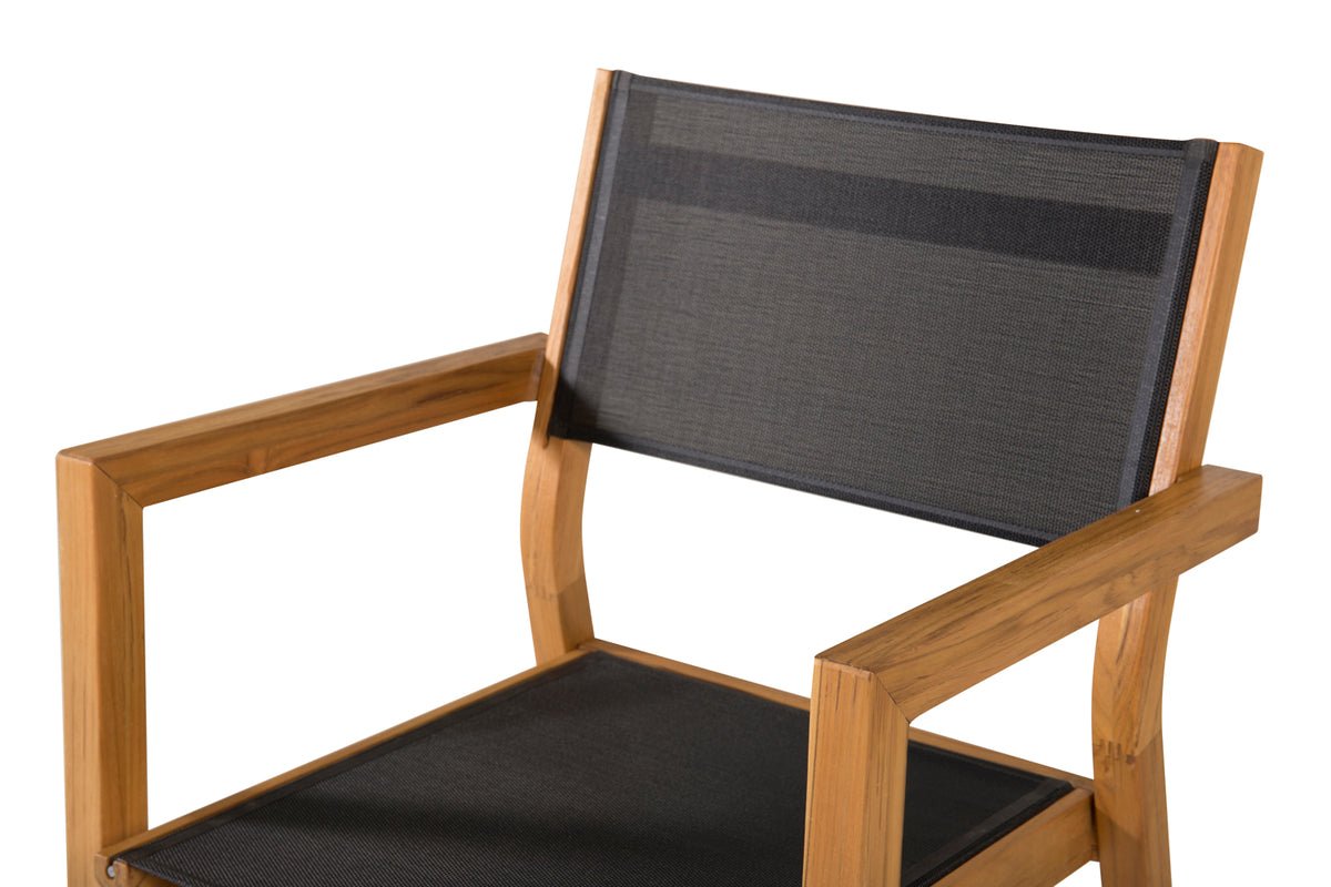 Lot de 2 - Chaise de jardin Florence en Textilène/Acacia