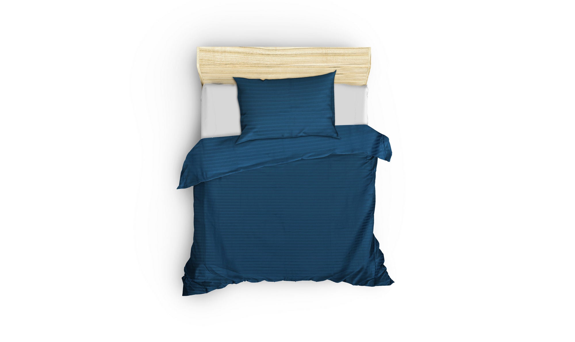 Premium Satijn Beddengoedset Streep Blauw
