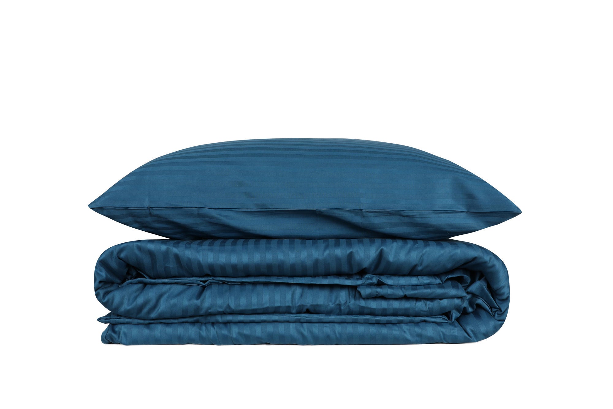 Premium Satijn Beddengoedset Streep Blauw