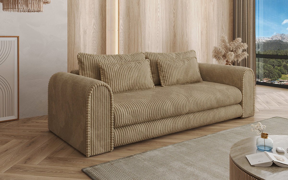 Designbank Lil Buddy 3-zits met slaapfunctie en opbergruimte in breedcorduroy
