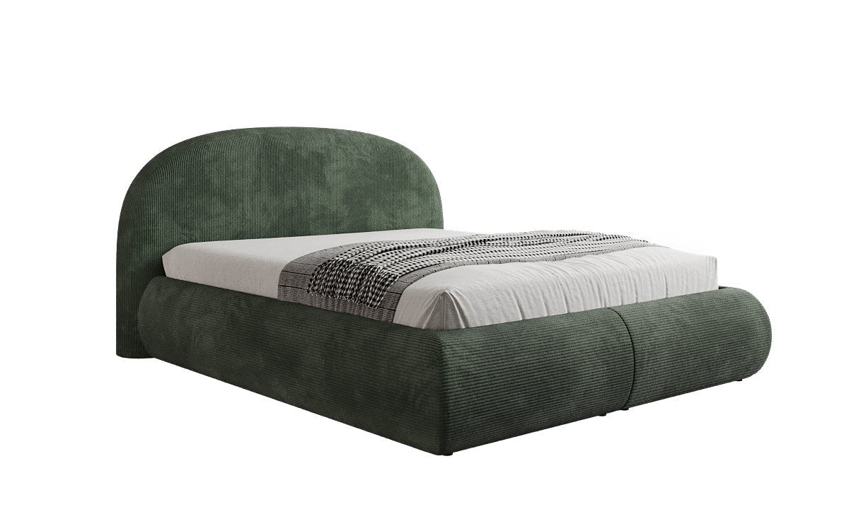 Designer Polsterbett Loop in Cord mit Stauraum