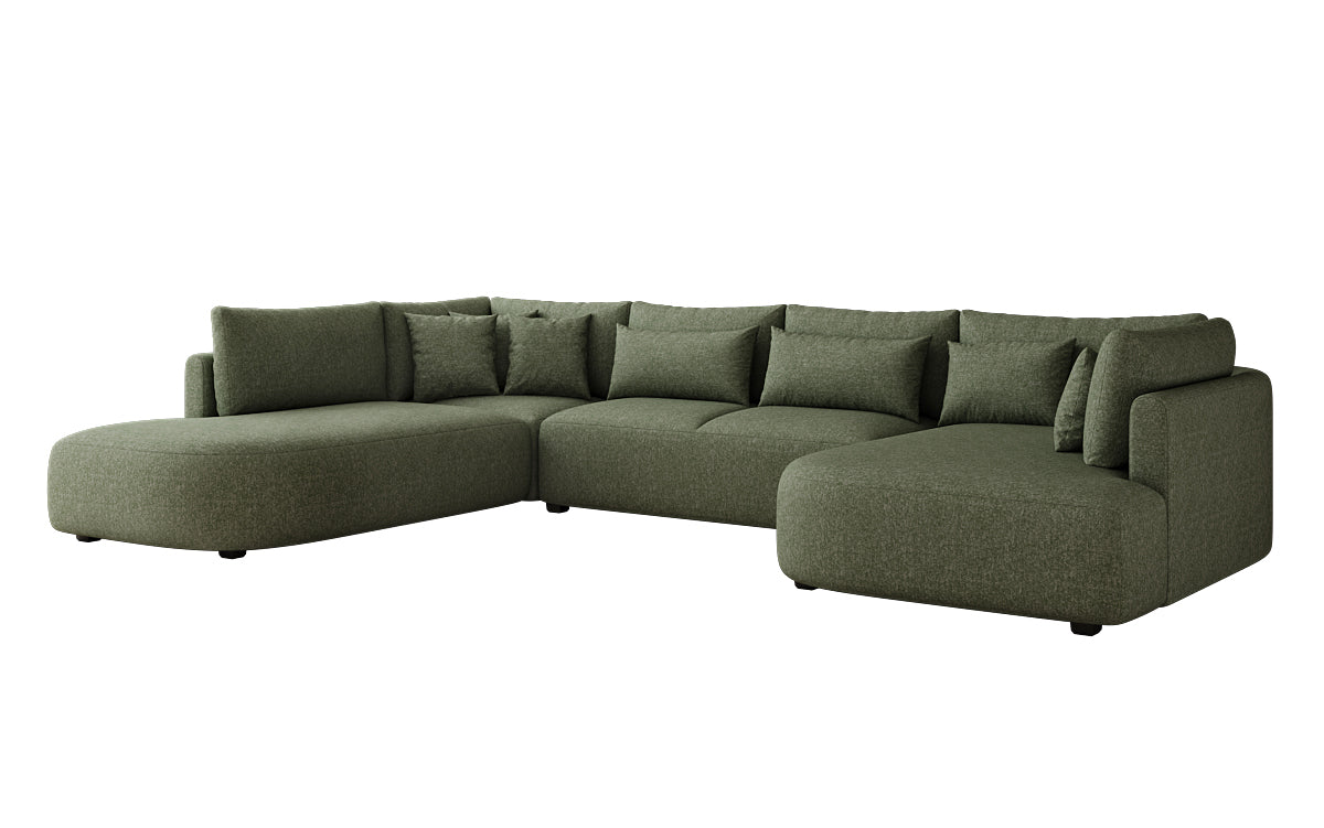 Designer Sofa Ando - Wohnlandschaft in Strukturstoff