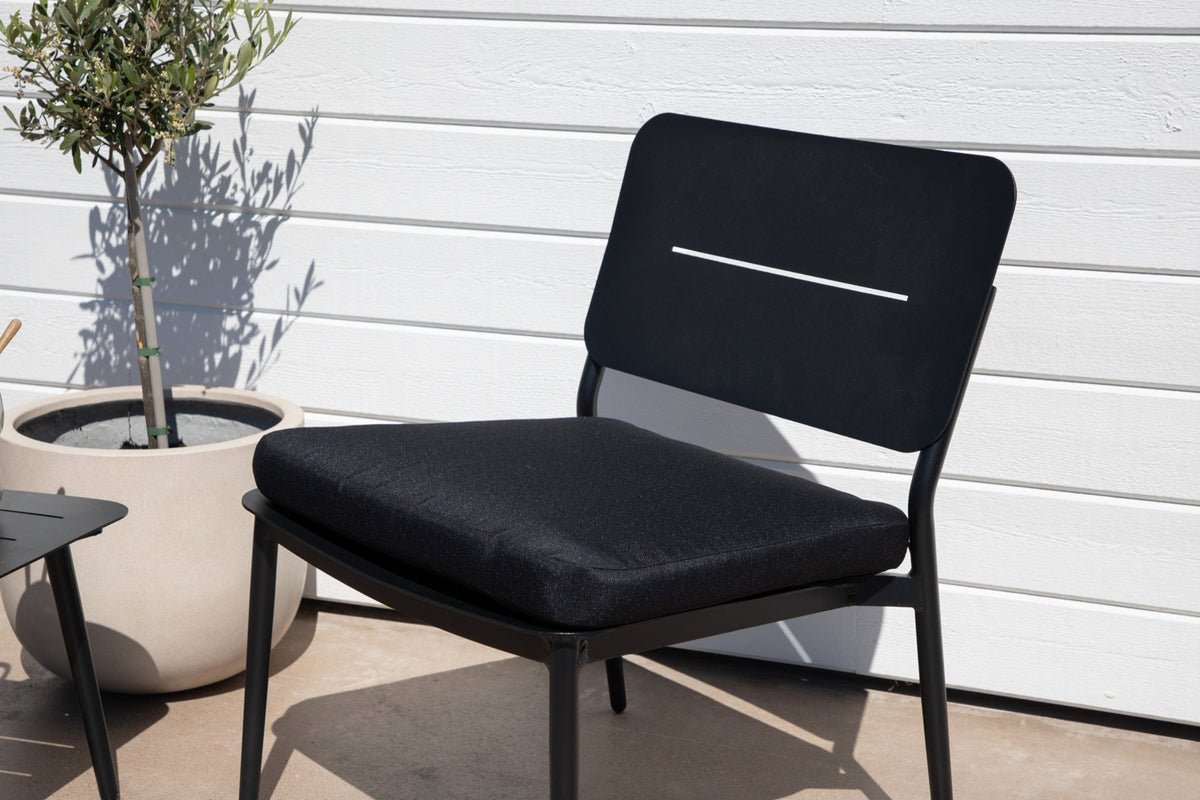 Lot de 2 - Chaise de jardin Laura en acier avec coussin inclus
