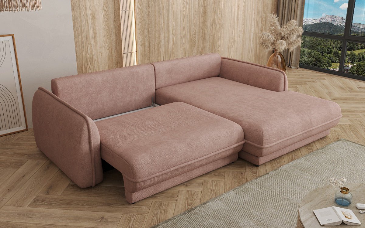 Canapé design Mojave II Tissu avec fonction couchage et rangement