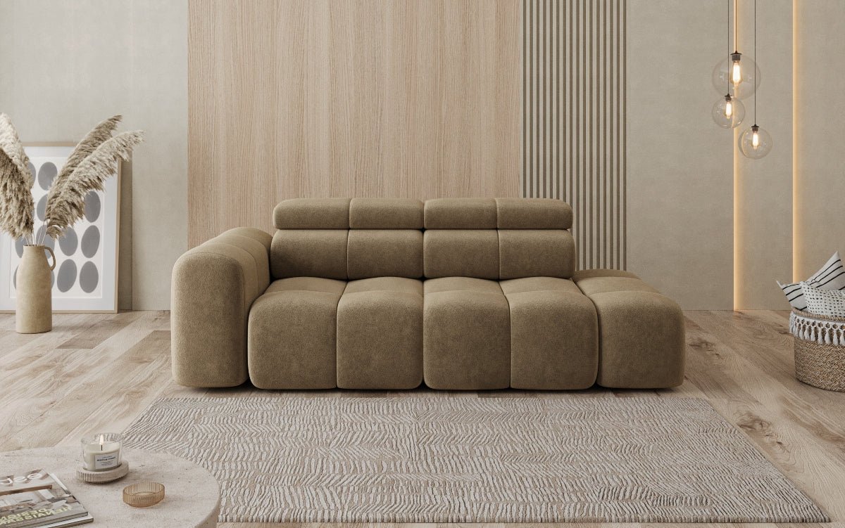 Canapé design 3 places avec chaise longue Mia en Chenille