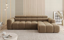 Designer Ecksofa Mia mit elektrischer Sitzerweiterung in Chenille