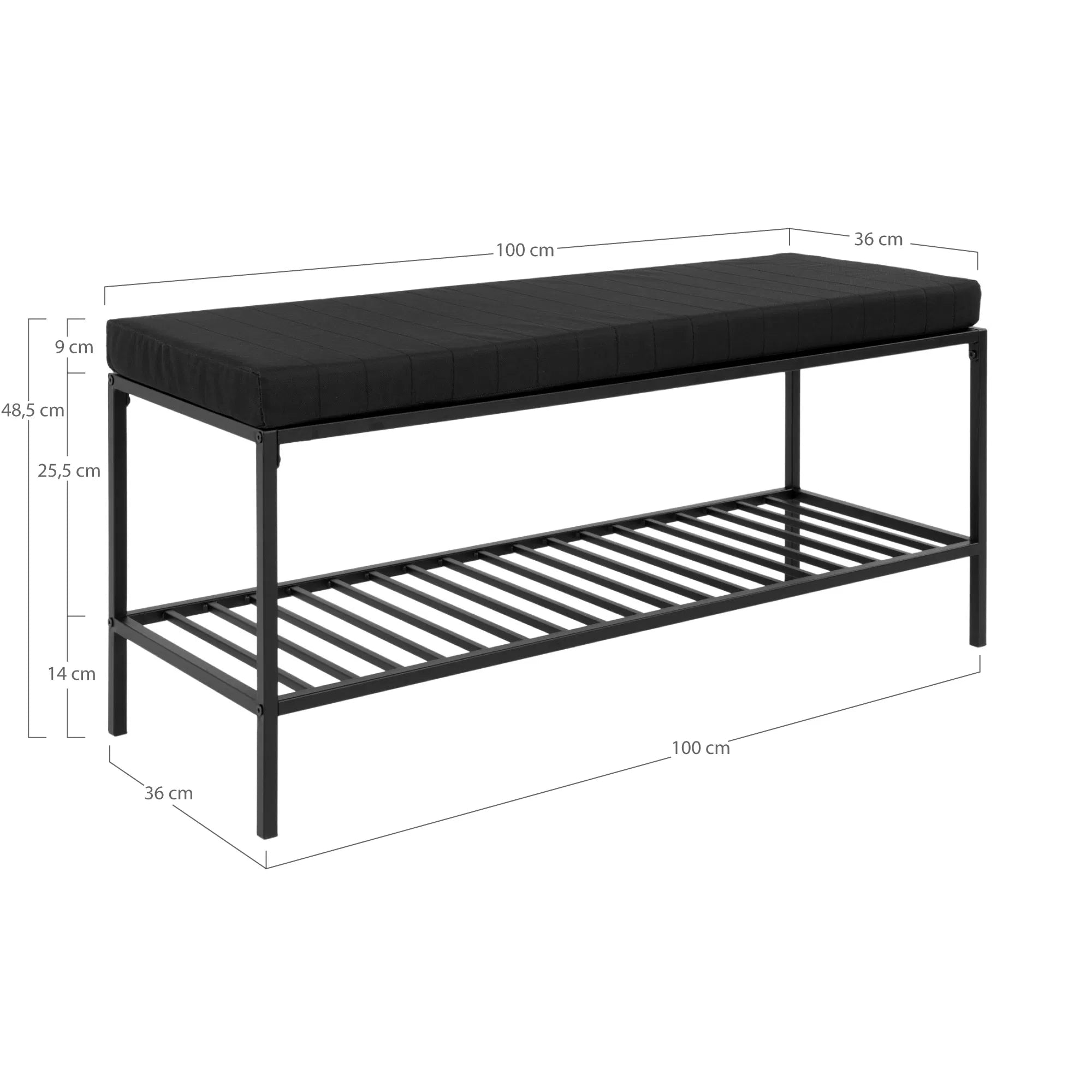Banc Quarto avec structure métallique et rembourrage