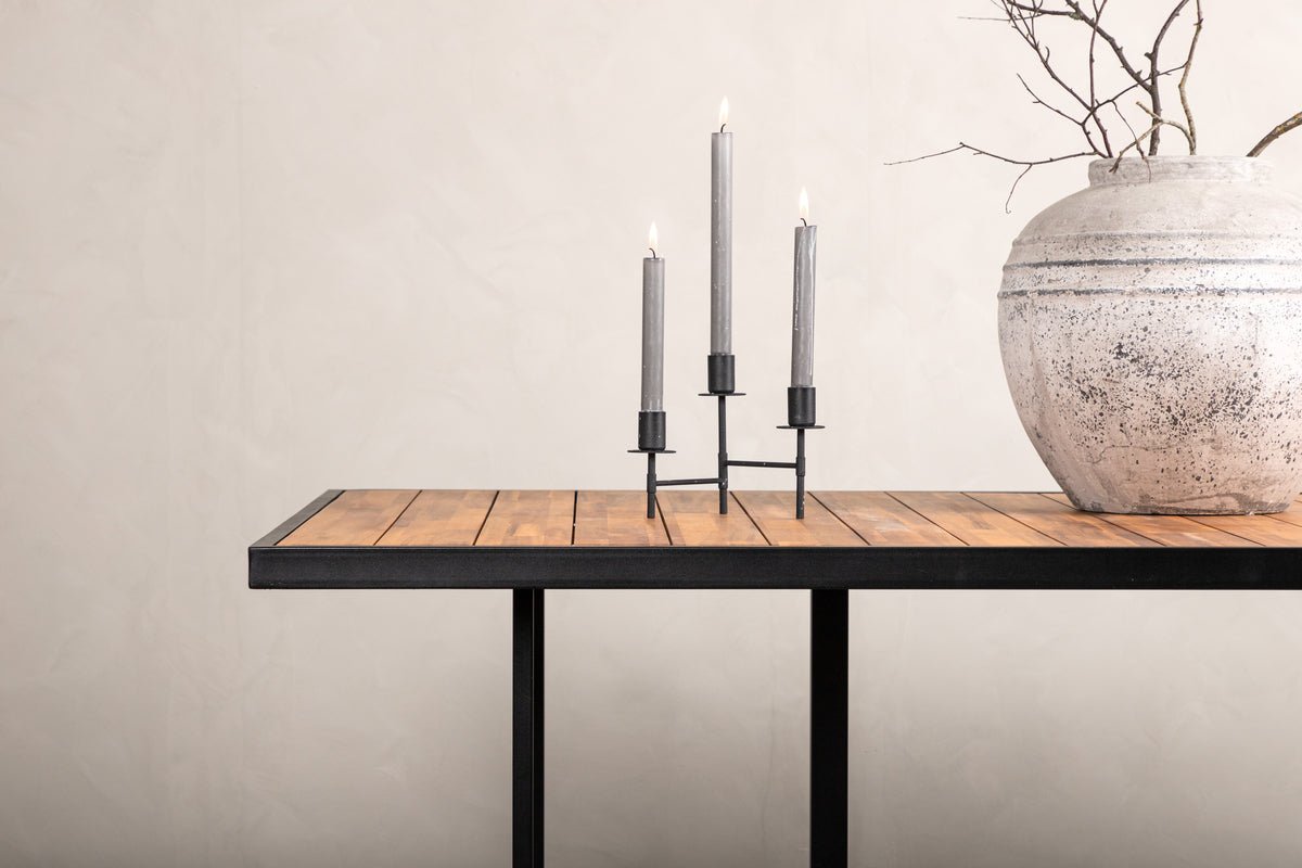 Gartentisch Tunda - een rechthoekige eettafel van natuurlijk acaciahout en hoogwaardig staal