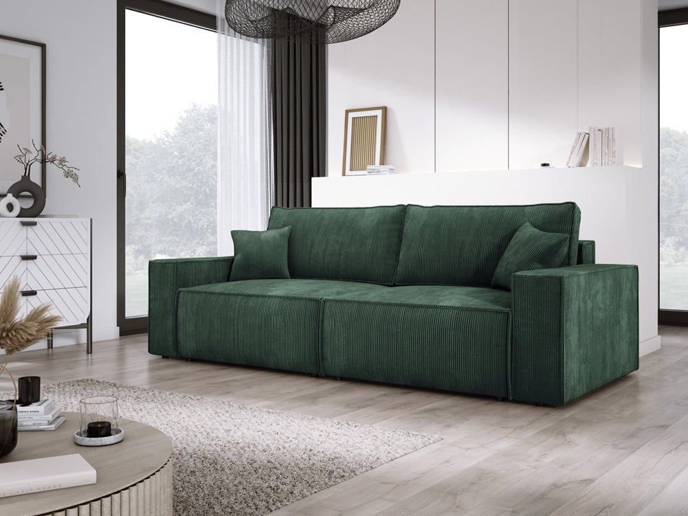 Canapé designer Velanova 3 places Côtelé avec fonction couchage et rabattable