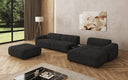 Designer Ecksofa Calm mit Beistellhocker und Beistelltisch in Bouclé