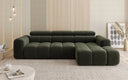 Designer Ecksofa Mia mit elektrischer Sitzerweiterung in Chenille