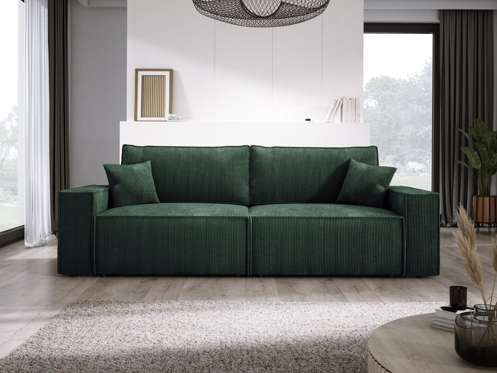 Canapé designer Velanova 3 places Côtelé avec fonction couchage et rabattable