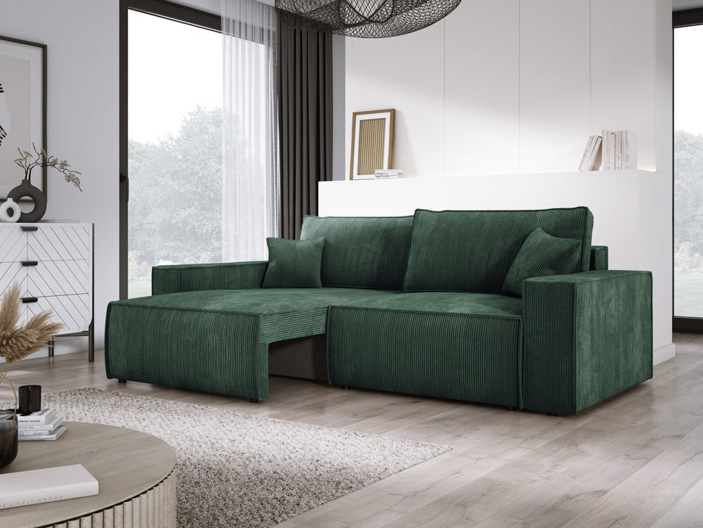 Canapé designer Velanova 3 places Côtelé avec fonction couchage et rabattable