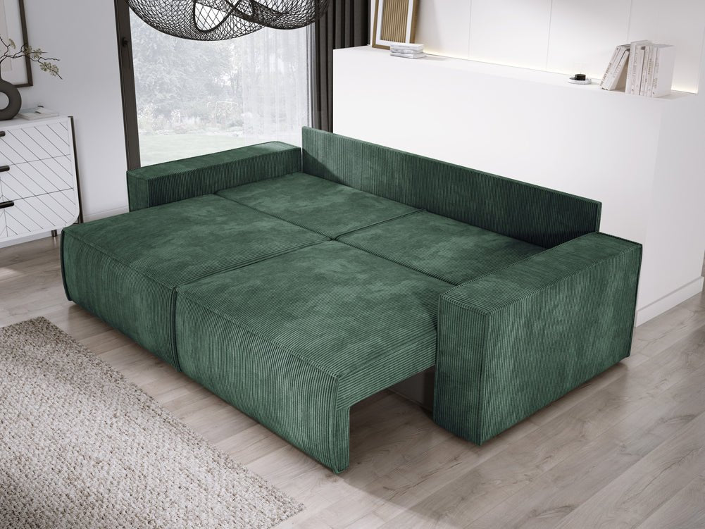 Canapé designer Velanova 3 places Côtelé avec fonction couchage et rabattable