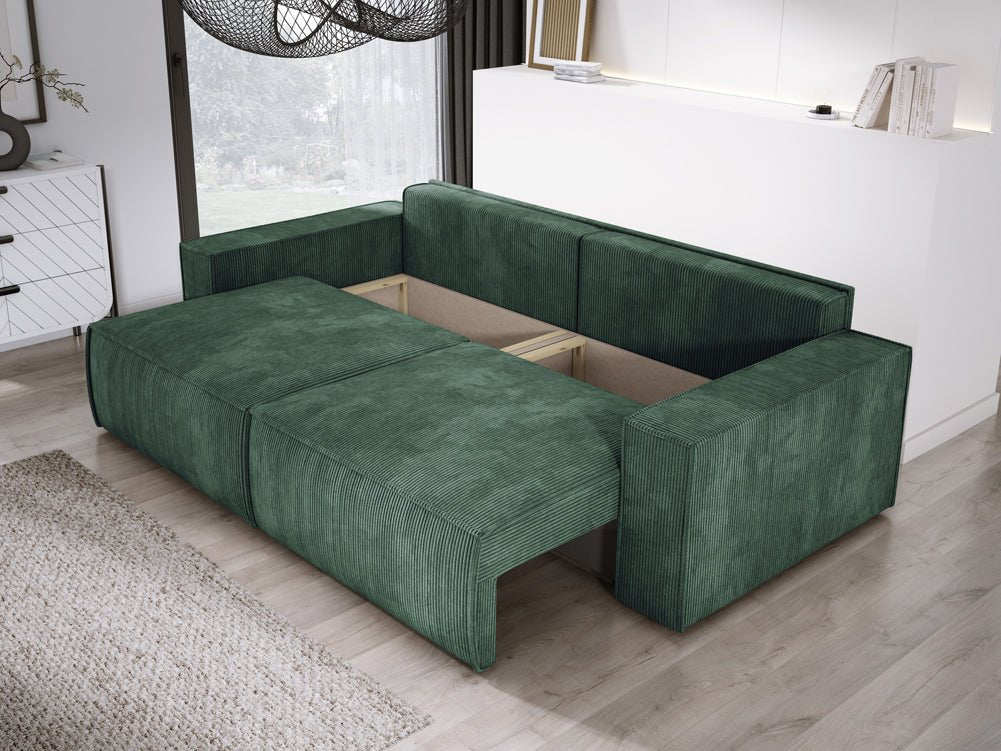 Canapé designer Velanova 3 places Côtelé avec fonction couchage et rabattable