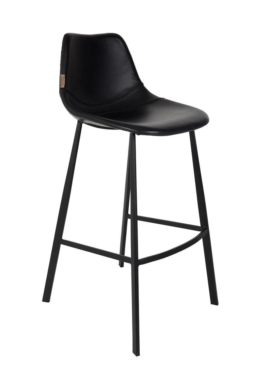 Tabouret de bar Franky lot de 2 – en Similicuir Noir