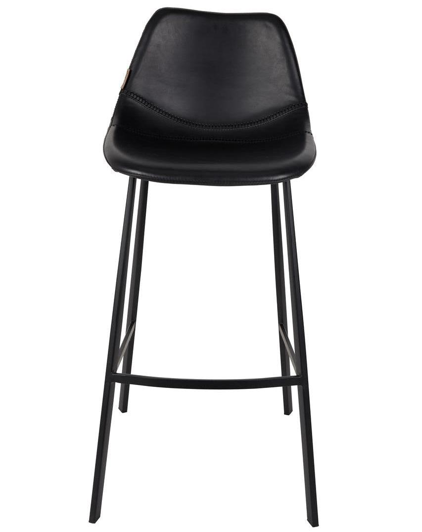 Tabouret de bar Franky lot de 2 – en Similicuir Noir