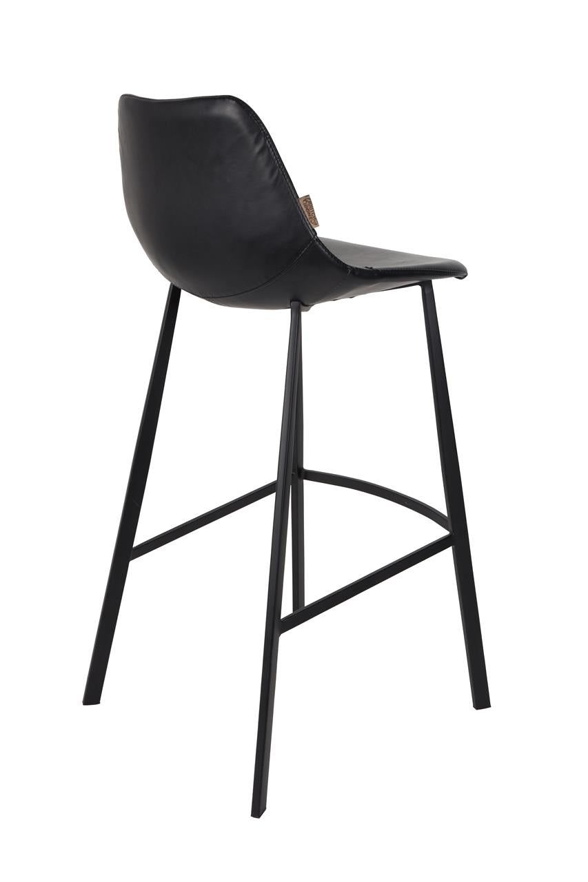 Tabouret de bar Franky lot de 2 – en Similicuir Noir