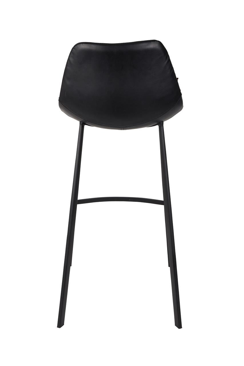 Tabouret de bar Franky lot de 2 – en Similicuir Noir