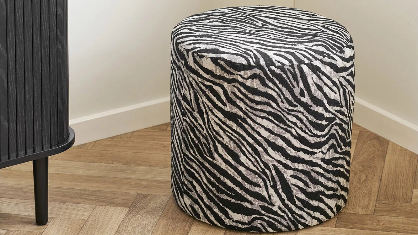 Bijzetkruk Kim - in zebraprint