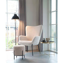 Tabouret d'appoint Hanna en tissu Bouclé Teddy