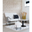Tabouret d'appoint Hanna en tissu Bouclé Teddy
