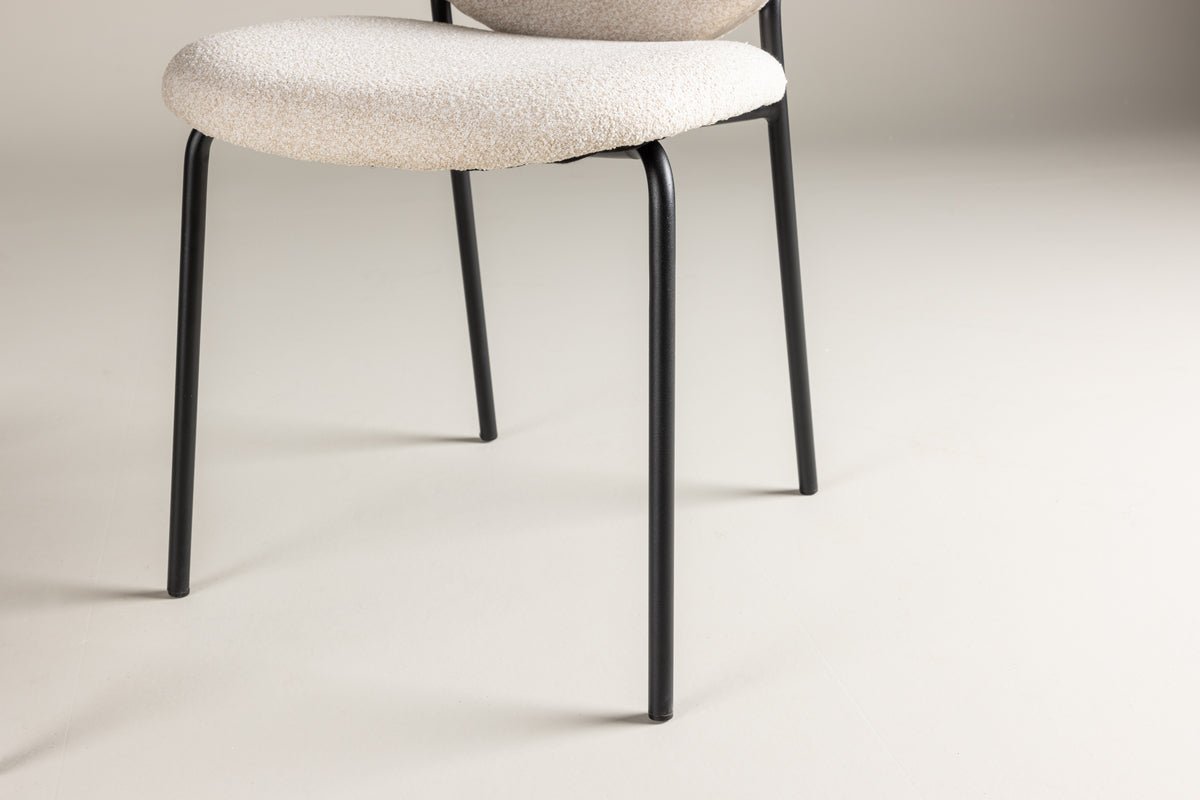 2er Set - stoel Opal met beige linnen bekleding