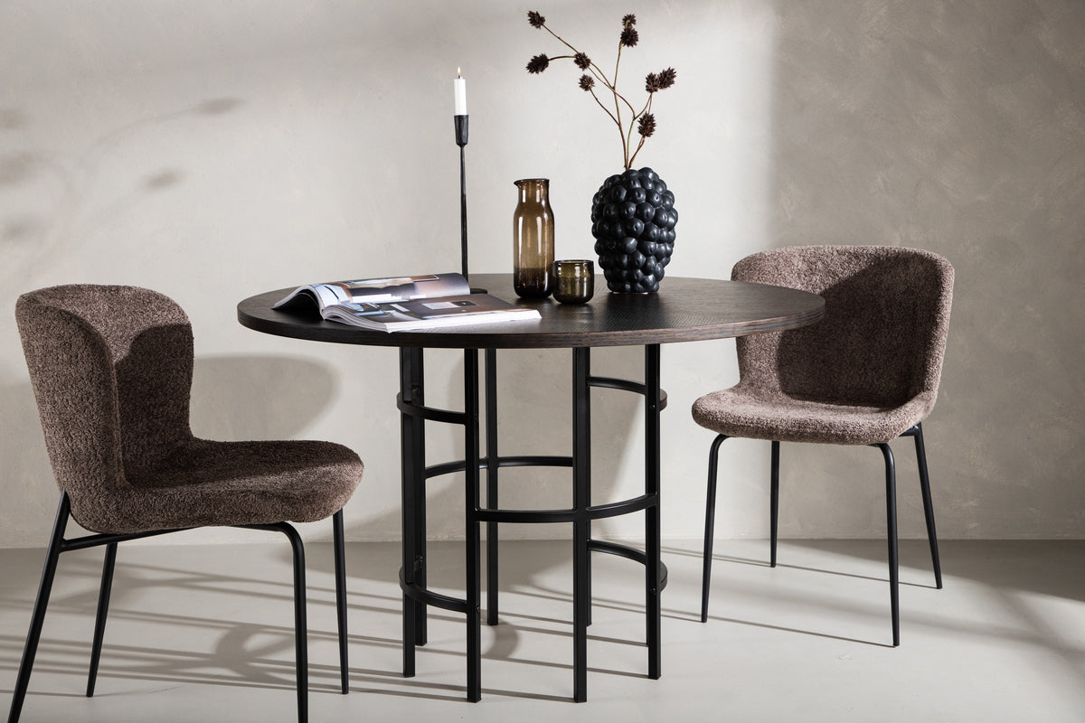 Table à manger Marloo - au design rond, inspiré du style scandinave