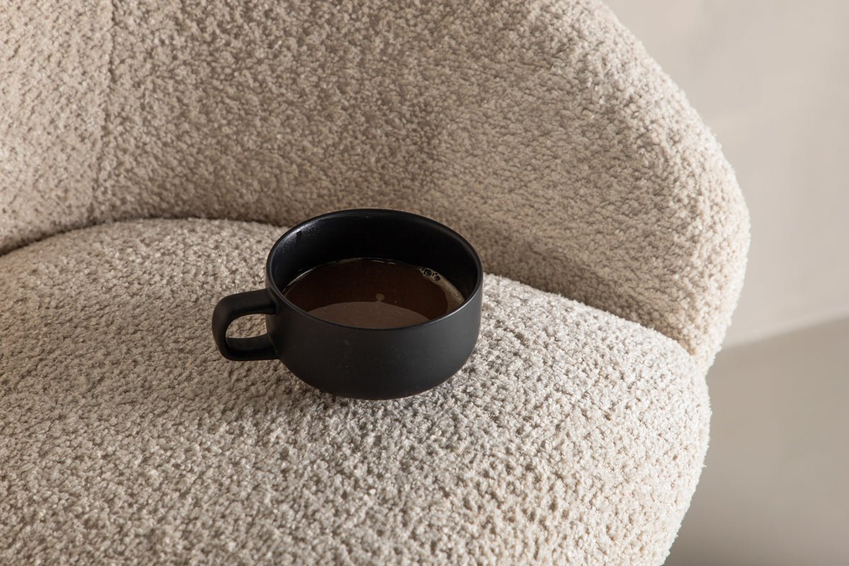 2-delige set - Barstoelen Briska met zitting van wit teddyvelours