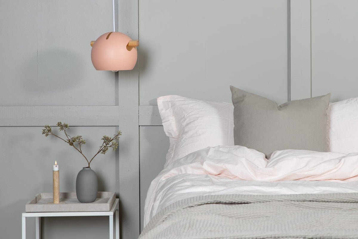 Hanglamp „Serengeti" – Trendy oudroze met walnootdetails