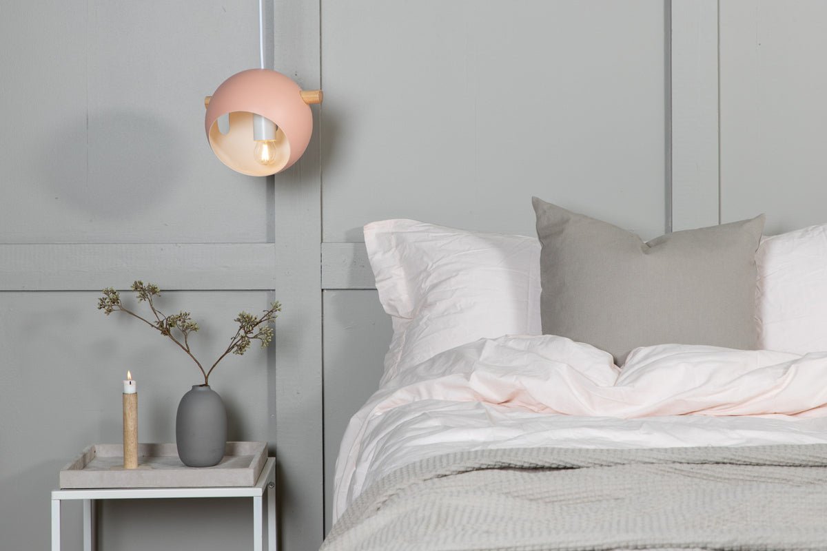 Hanglamp „Serengeti" – Trendy oudroze met walnootdetails
