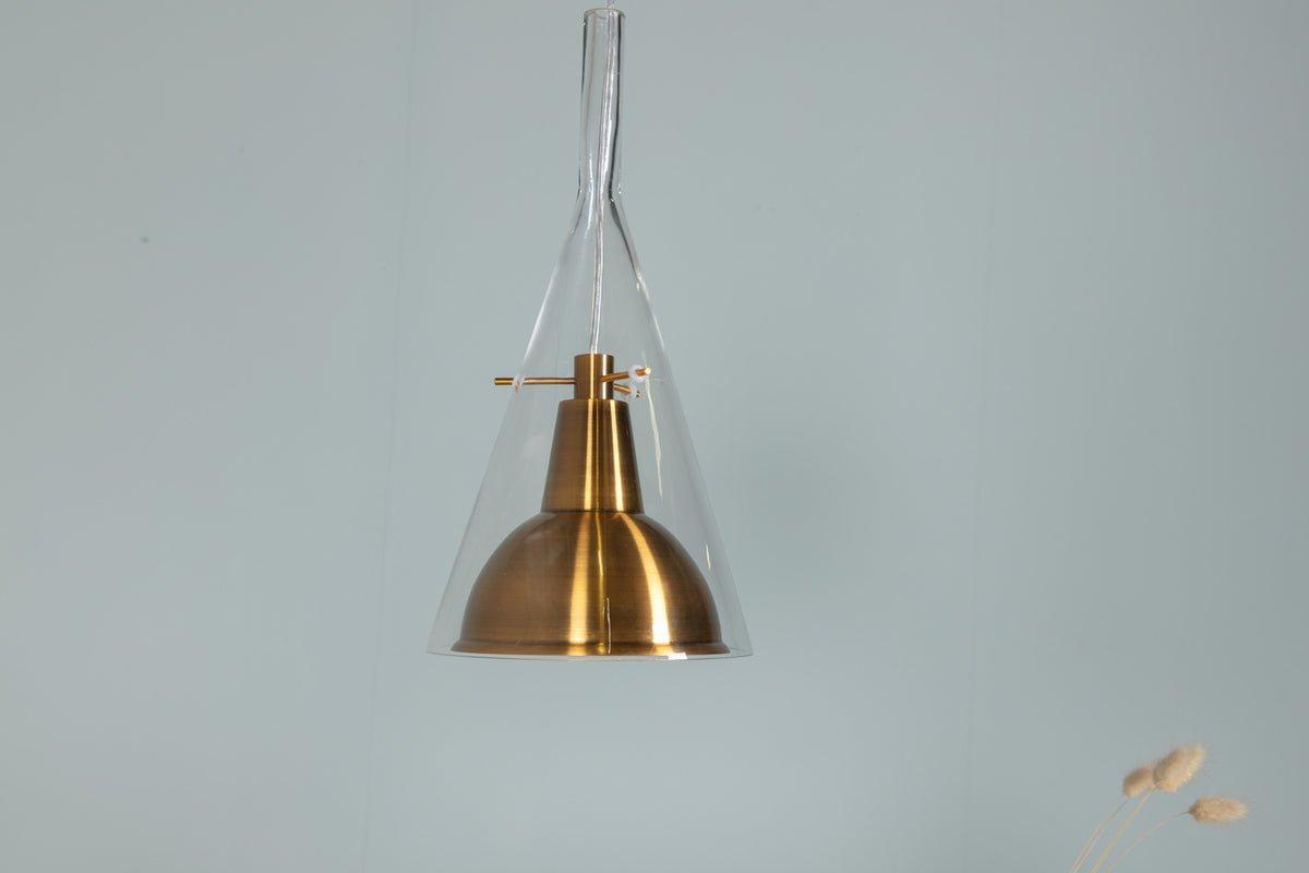 Hanglamp „Impala" – Van messingkleurig aluminium
