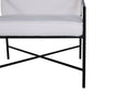 Designer Sessel Lundra – Polsterstuhl in Offwhite mit schwarzem Metallgestell