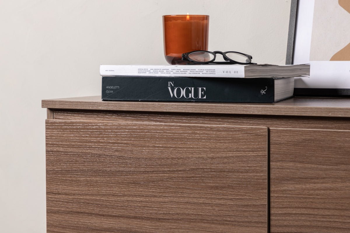 Designer TV-Lowboard Modano – Zwart matt oder Walnussoptik