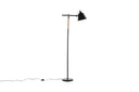 Lampadaire Grimming – sobriété noire apaisante avec détails en bois