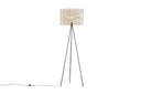 Vloerlamp Diana – Zwart frame met rotan lampenkap