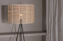 Vloerlamp Diana – Zwart frame met rotan lampenkap
