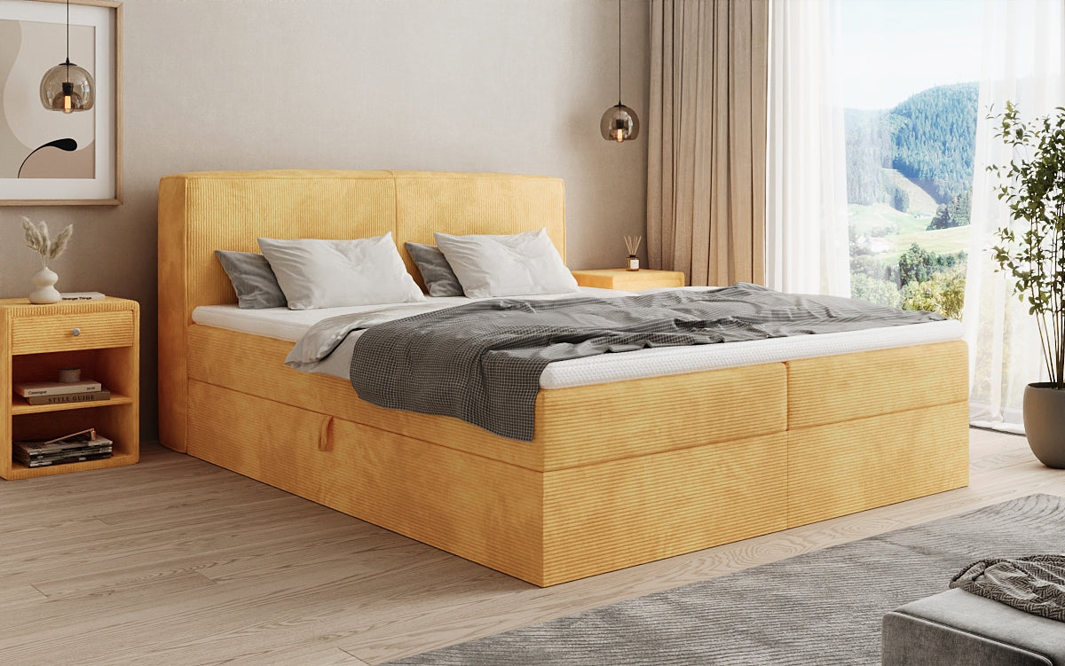 Boxspringbett Marea in Cord mit Stauraum