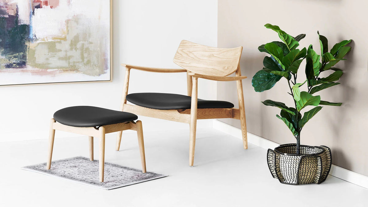 Tabouret d’appoint Niko - au choix avec des pieds en bois de frêne ou de chêne