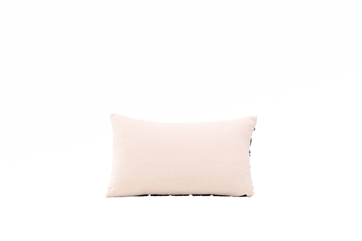 Housse de coussin Luca - 50x30 cm avec motif blanc et noir