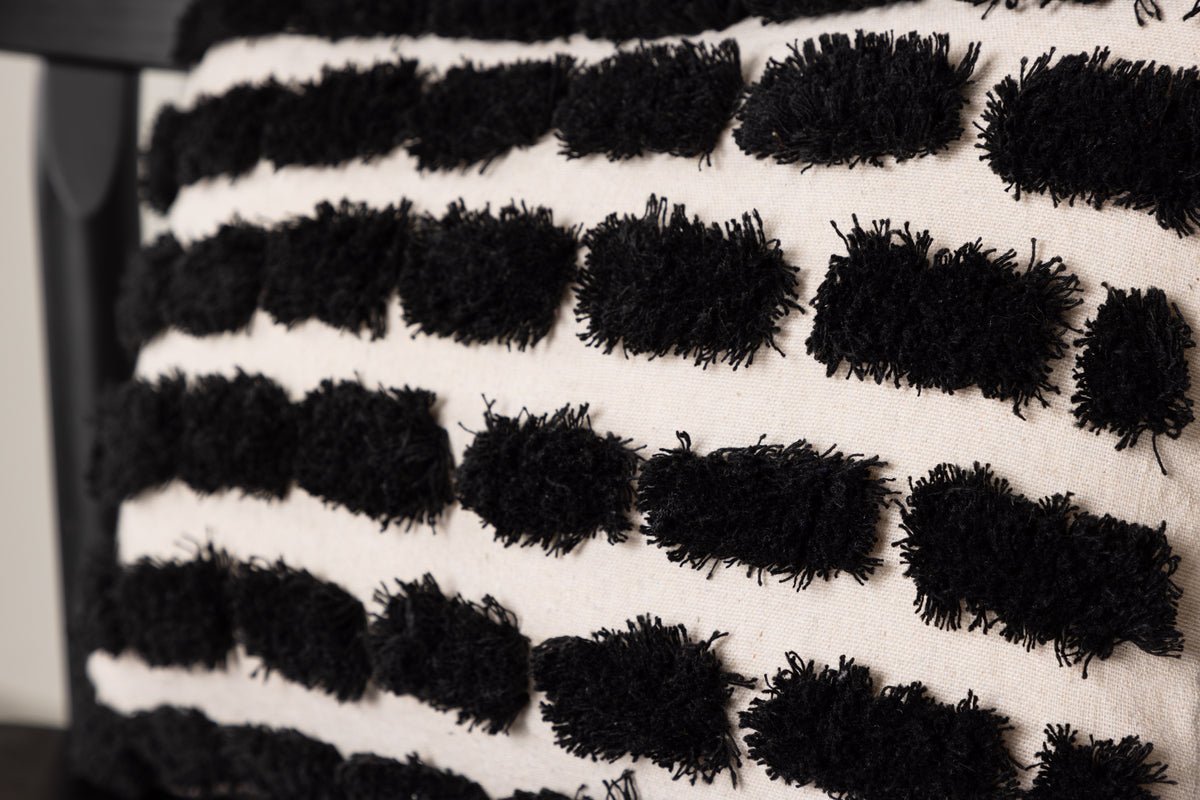 Housse de coussin Luca - 50x30 cm avec motif blanc et noir