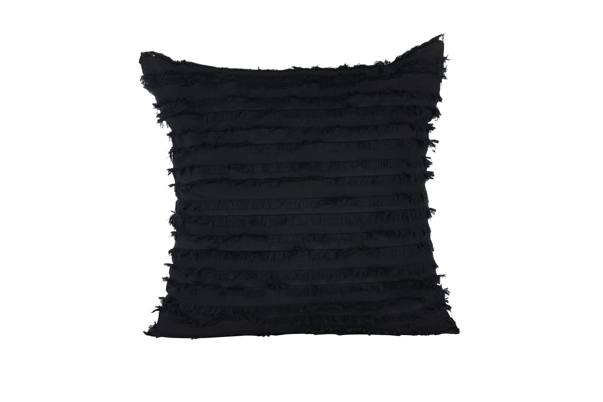 Housse de coussin Erika - 45x45 cm en Noir en 100% coton