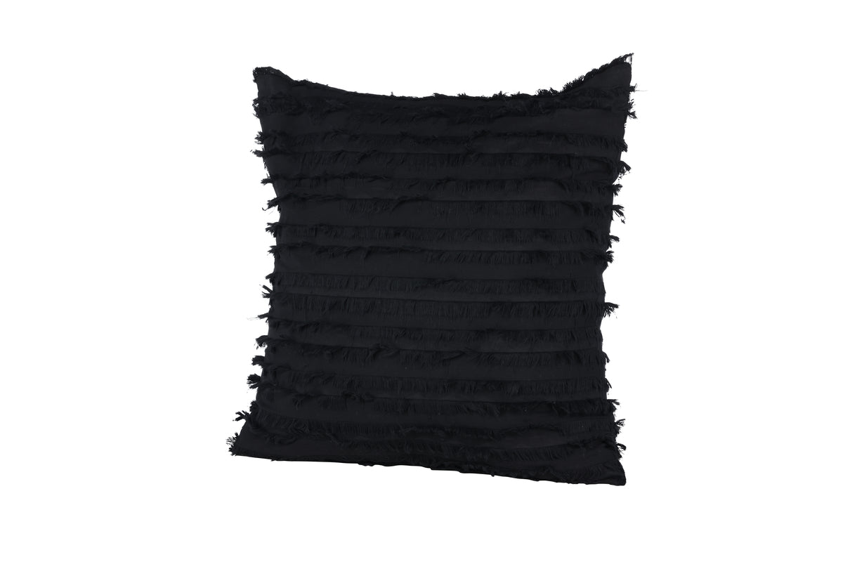 Housse de coussin Erika - 45x45 cm en Noir en 100% coton