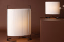 Vloerlamp Solva – Hoge stoffen lamp in Beige met zwart metalen frame (hoogte 80 cm)