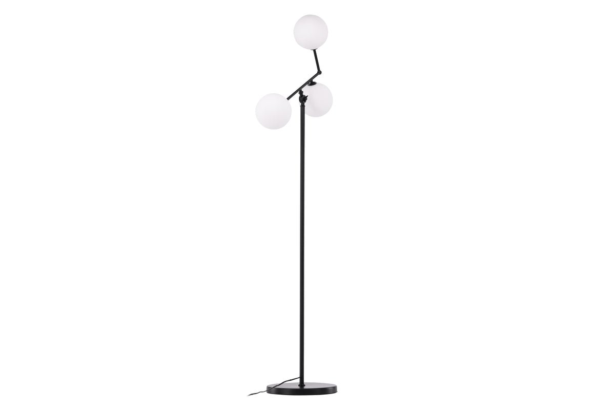 Staande lamp „Novera“ – Drievlammige designerlamp in Zwart (Hoogte 160 cm)